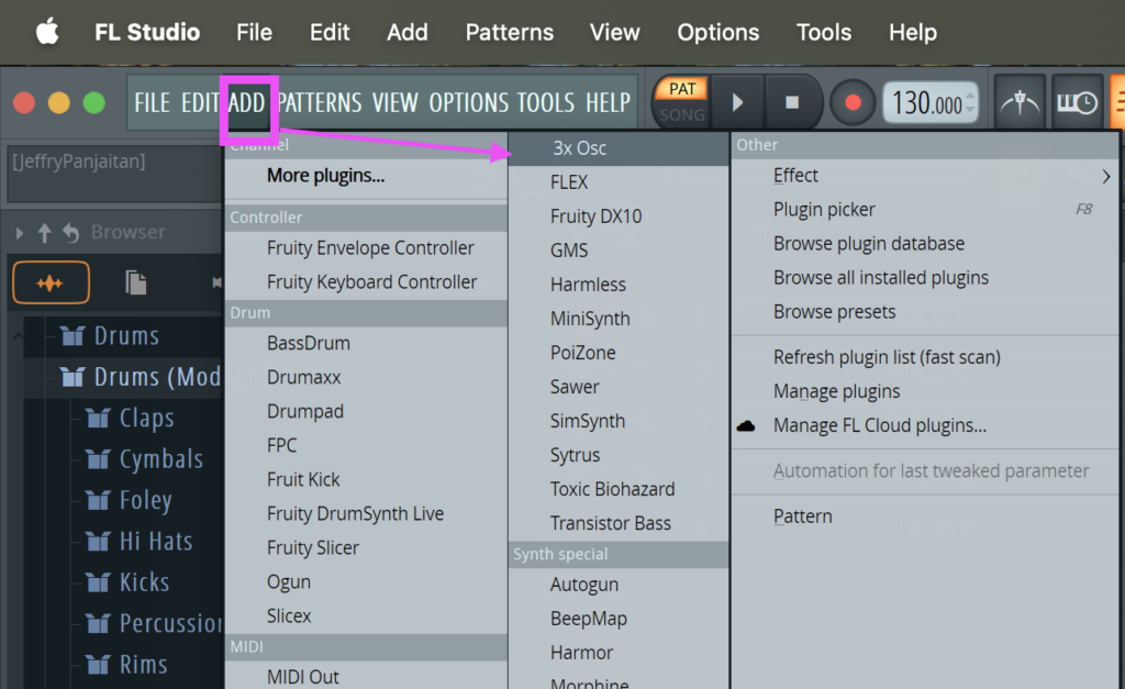 Snapshot-FL Studio add OSC